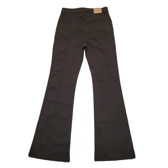 Motel Denim Seam Bootleg Split Jeans Bitter Chocolate Brown - Picture 2 of 11